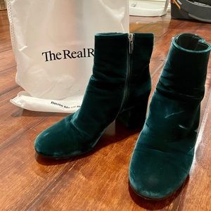 Gianvito Rossi Green Velvet Ankle Boots